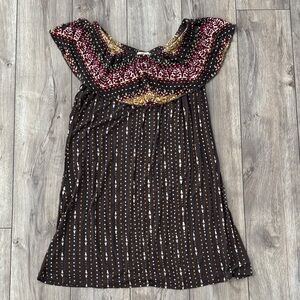 Style & Co.‎ Black Dress with Red and Gold Accents